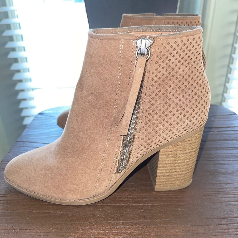 Tan Wedge Booties